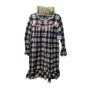 PJ'S & Presents Plaid Christmas Holiday Pajamas Dress Gown Girls Size 6 New!
